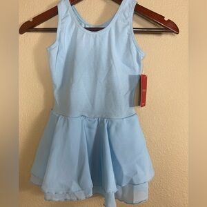 Child size Medium NWT light blue double layer Dance dress